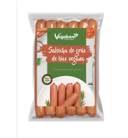 Salsicha de Grão de Bico Vegana 400g Vegabom
