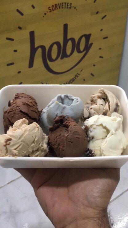 Pote com 6 bolas Hoba Sorvetes (Escolher Sabores no campo "Observações")