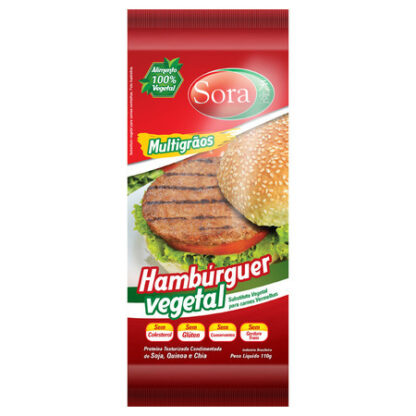 Hamburguer Vegetal Carne Vermelha Multigrãos Soja 110g Sora (BR)