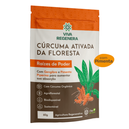Cúrcuma Ativada da Floresta (Com pimenta) Raízes de Poder Viva Regenera 60 g (BR)