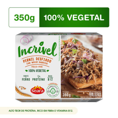 Incrível Pernil Desfiado c/molho barbecue 350g Seara - Produto Vegano