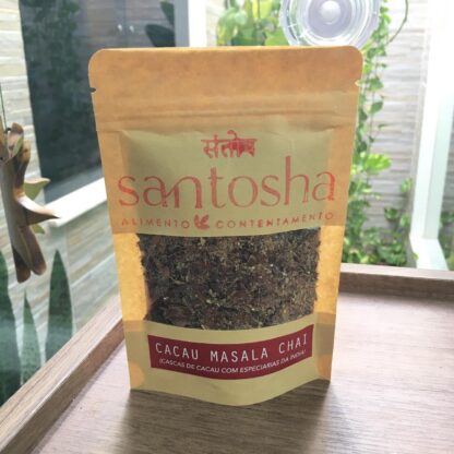 Cacau Masala Chai (Cascas de cacau c/especiarias da Índia) 35g Santosha (BR)