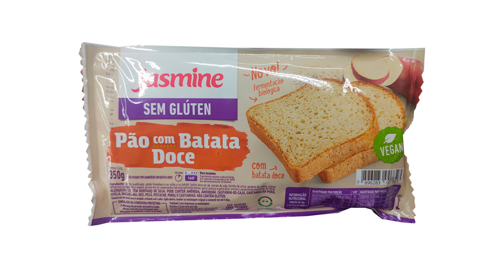 Pão com Batata Doce Sem Glúten & vegano 350g Jasmine (BR)
