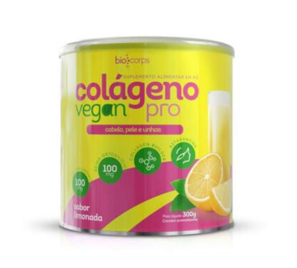 Pro colágeno vegan limão 330g com 100mg ácido hialurônico + 100mg de acido Ortosilíssico - Biocorps (BR) - PROMOÇÃO DE LANÇAMENTO  (VALIDADE: 04/11/2023)