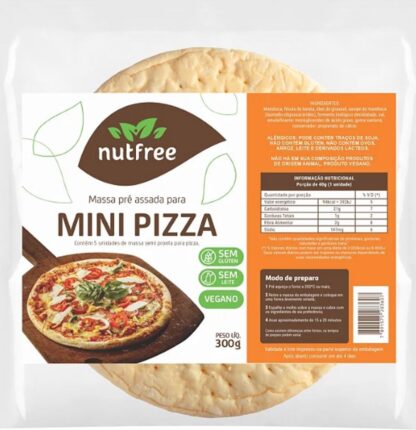 Massa para Pizza Sem Glúten 300g c/ 5 unidades - NutFree (BR)