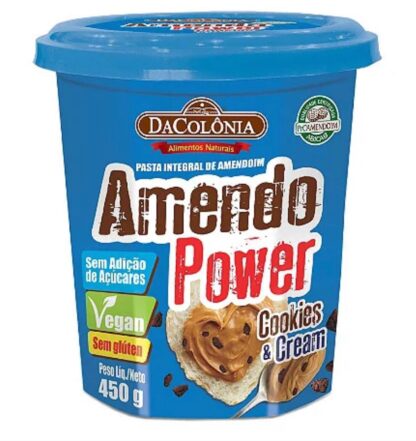 Pasta de Amendoim Amendo Power Cookies & Cream - Da Colônia 500g (BR)