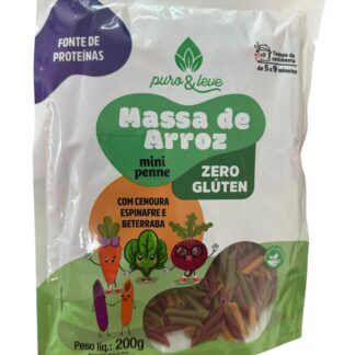 Massa de Arroz - Mini Penne Zero Glúten 200g - Puro & Leve